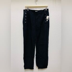 Anthropologie PILCRO Black Linen Blend Sailor Joggers Women’s Size 30 NWT